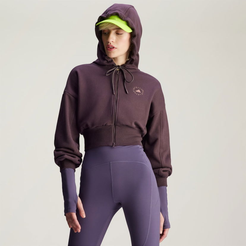 Mikina adidas Performance Stella McCartney x Sportswear Cropped Vínová | IZ5011