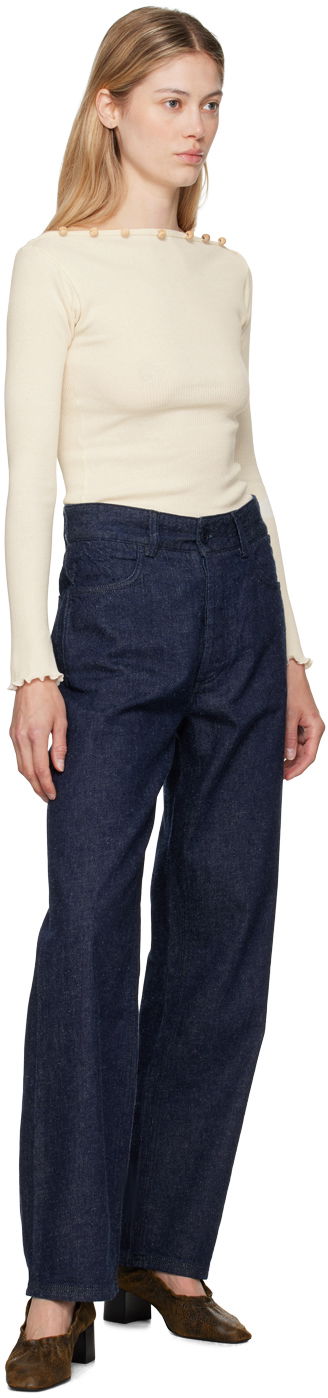 Džínsy Baserange Tajo High-Rise Straight-Leg Jeans Modrá | TRIN-CO-AU24, 3