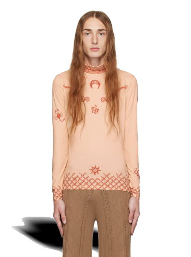 Sveter Marine Serre Henna Print Turtleneck Béžová | MTO088-TA10