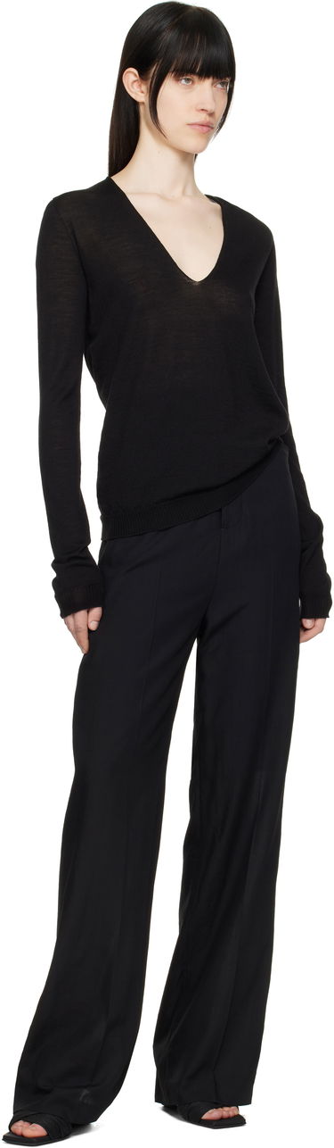 Sveter Rick Owens Rick Owens Hollywood V-Neck Sweater Čierna | RP01E7623 M, 3