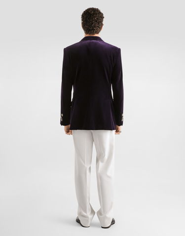 Bunda Dolce & Gabbana Sicilia Double-breasted Smooth Velvet Jacket Fialová | G2VO3ZFUVG7B0324, 2