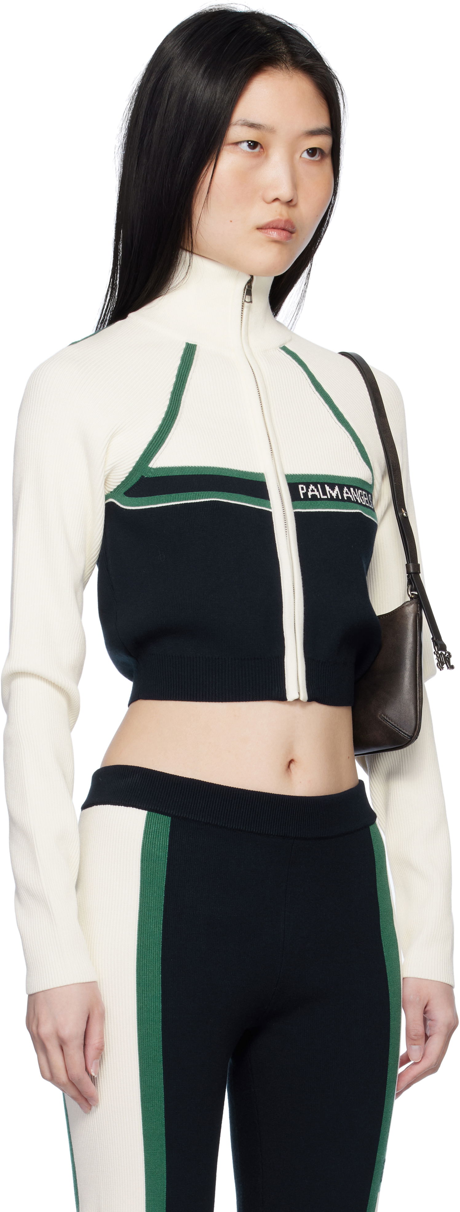 Bunda Palm Angels Racing Zip Jacket Biela | PWHF033S25KNI0014603, 1