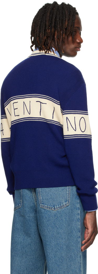 Sveter Valentino Valentino 'Chez Valentino' Jacquard Pattern Sweater Modrá | 7V3KC34KB02, 2