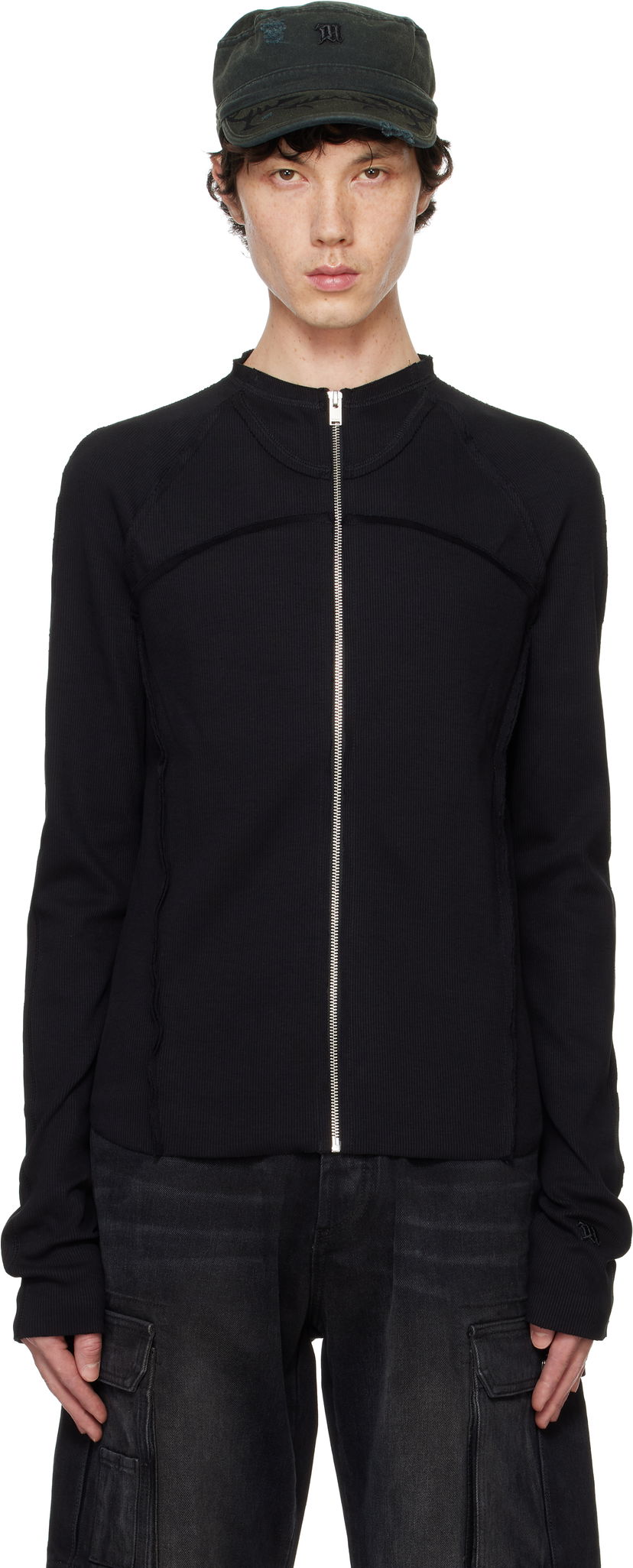 Sveter MISBHV Longsleeve Jacket Ribbed Čierna | 241M157