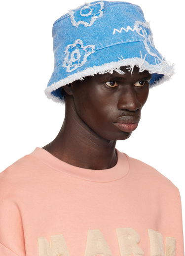 Klobúk Marni Frayed Patched Denim Bucket Hat Modrá | CLZC0161QS USCX34, 1