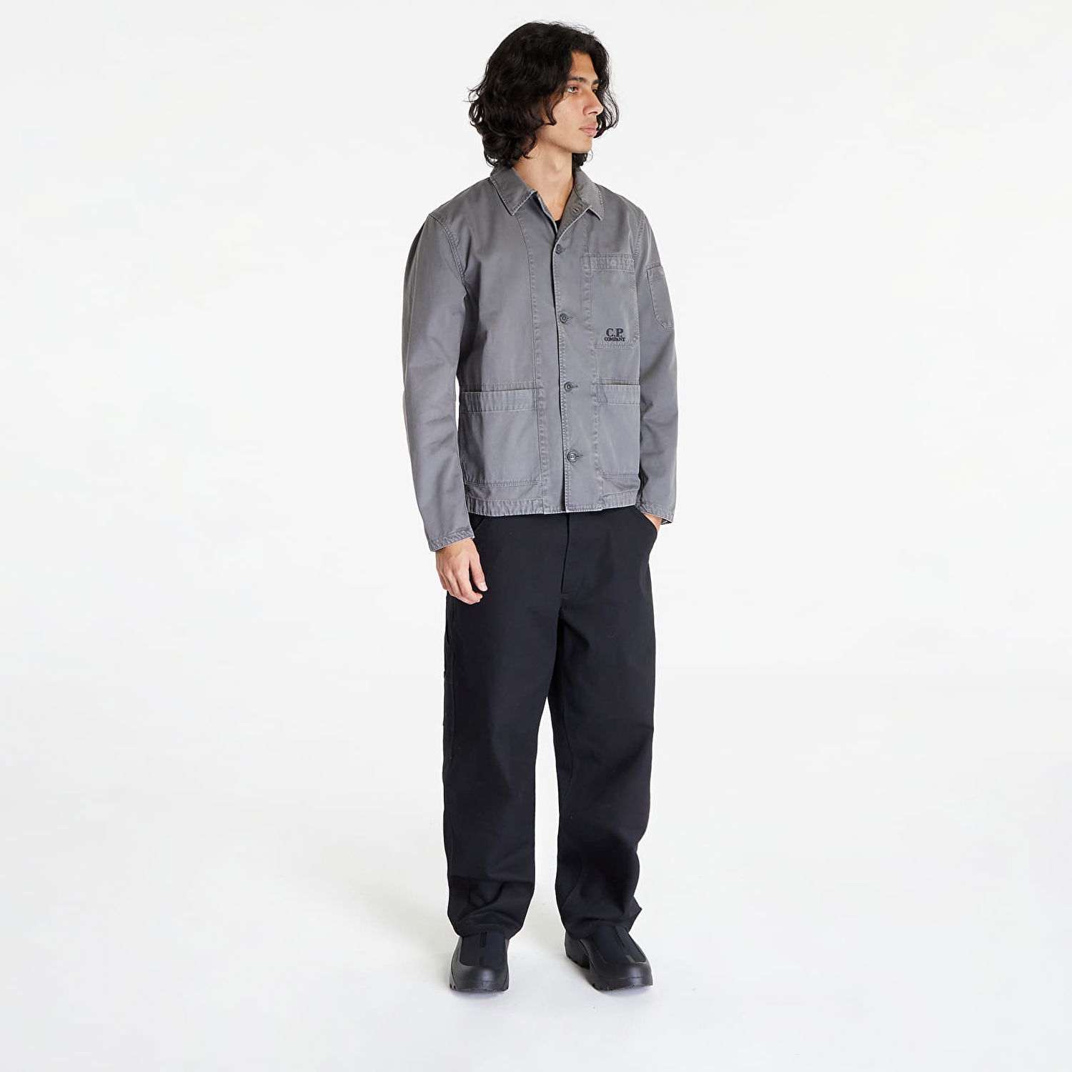 Košeľa C.P. Company Military Twill Emerized Workwear Shirt Šedá | 15CMSH295A006409G-960, 1