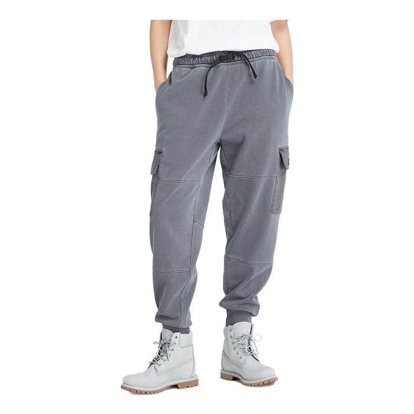 Tepláky Timberland Timberland Mixed Media Garment Dye Cargo Joggers Šedá | A6JT5-001