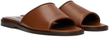 Doplnky Manolo Blahnik Manolo Blahnik Safinanu Leather Slide Sandals Hnedá | 124-2668, 3