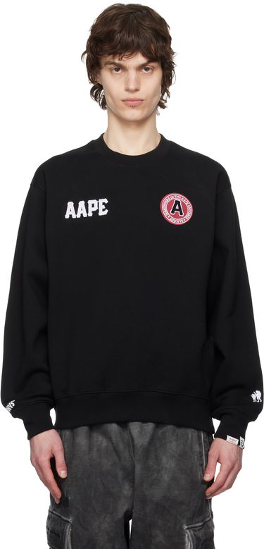 Mikina AAPE by A Bathing Ape AAPE by A Bathing Ape Logo Patch Crewneck Sweatshirt Čierna | AAPSWMC337XXNBKX, 0