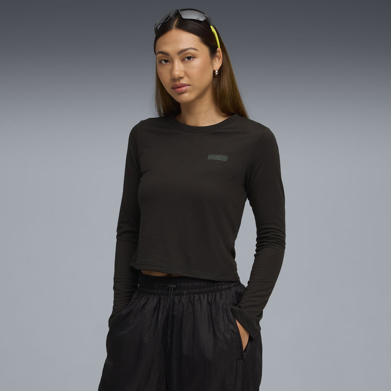 Crop Top Puma PUMA x ROSÉ Women's Long Sleeve Cropped T-Shirt Čierna | 633805_01, 0