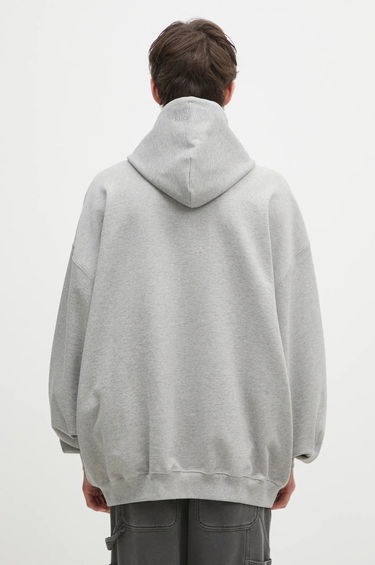 Mikina VETEMENTS Embroidered Logo Oversized Zip-Up Hoodie Šedá | UA66HD810G, 2