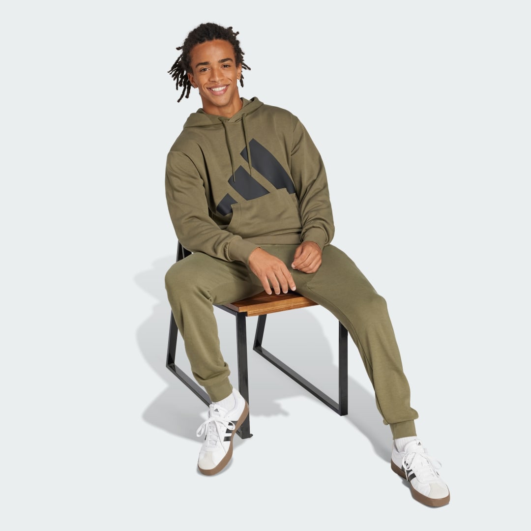 Mikina adidas Performance Essentials Big Logo Fleece Hoodie Zelené | JE8892, 1
