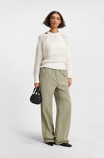 Sveter BOSS Mesh Knit Sweater Biela | 50539390, 1