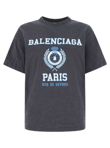 Tričko Balenciaga College 1917 Medium Fit T-Shirt Navy | 612965TMV954140