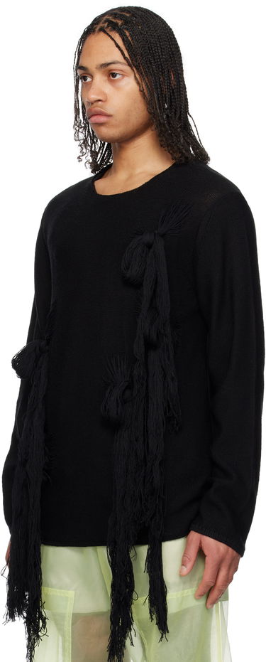 Sveter Comme des Garçons CDG Homme Plus Worsted Wool Knotted Tassel Sweater Čierna | PO-N002-051, 3