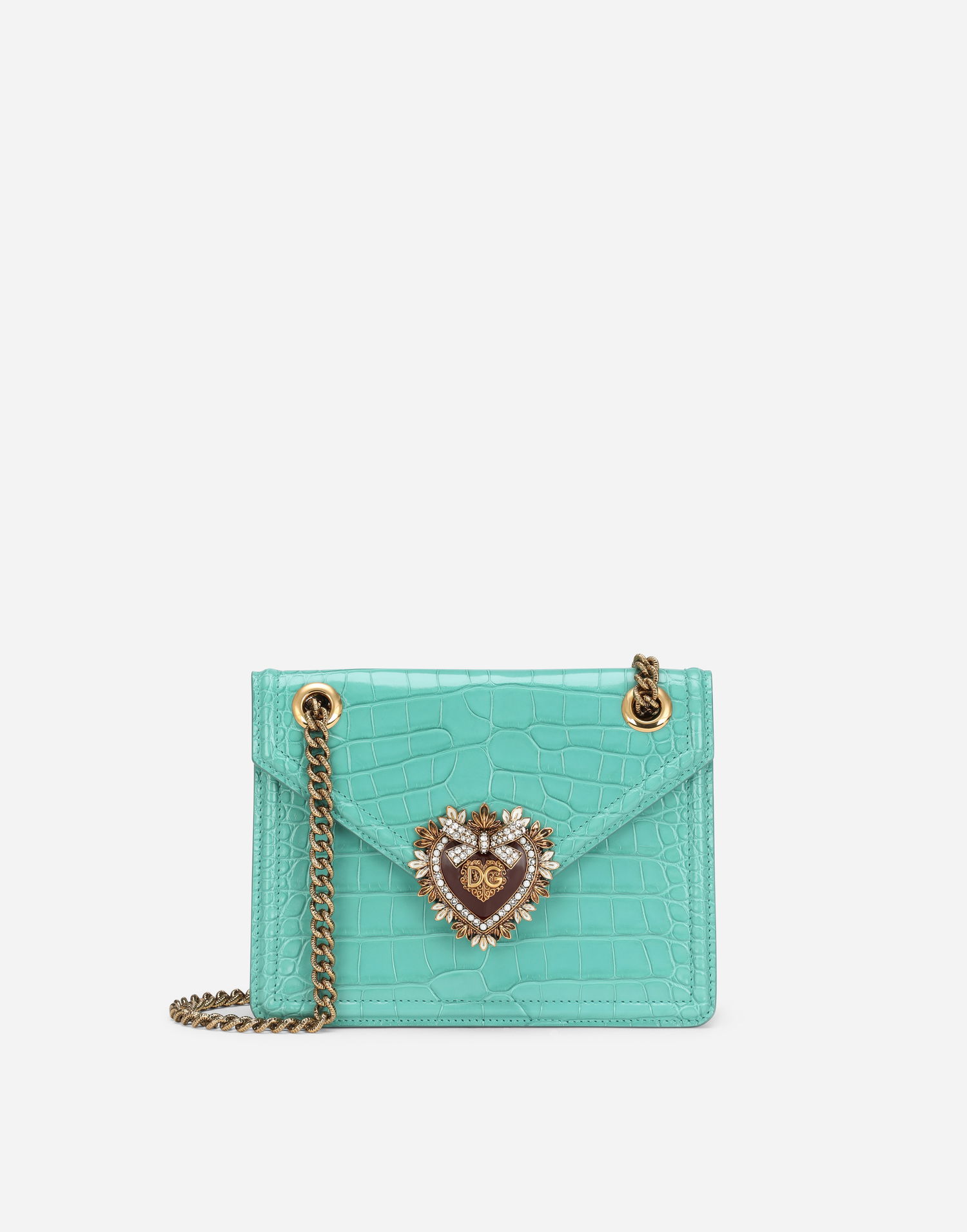 Kabelka Dolce & Gabbana Dolce & Gabbana Devotion Crocodile Skin Medium Bag Tyrkysová | BB6641A2R0887117, 0