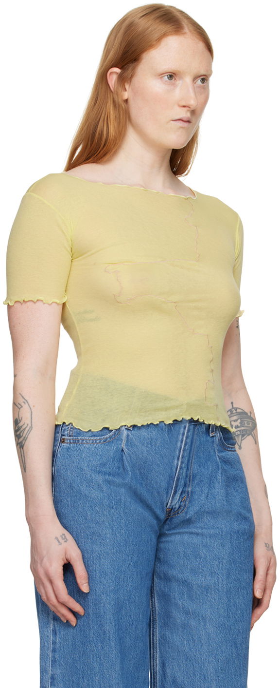 Tielko Baserange Baserange Gerrymandered Lettuce Edge T-Shirt Žltá | TOGE-CG-SU24, 1