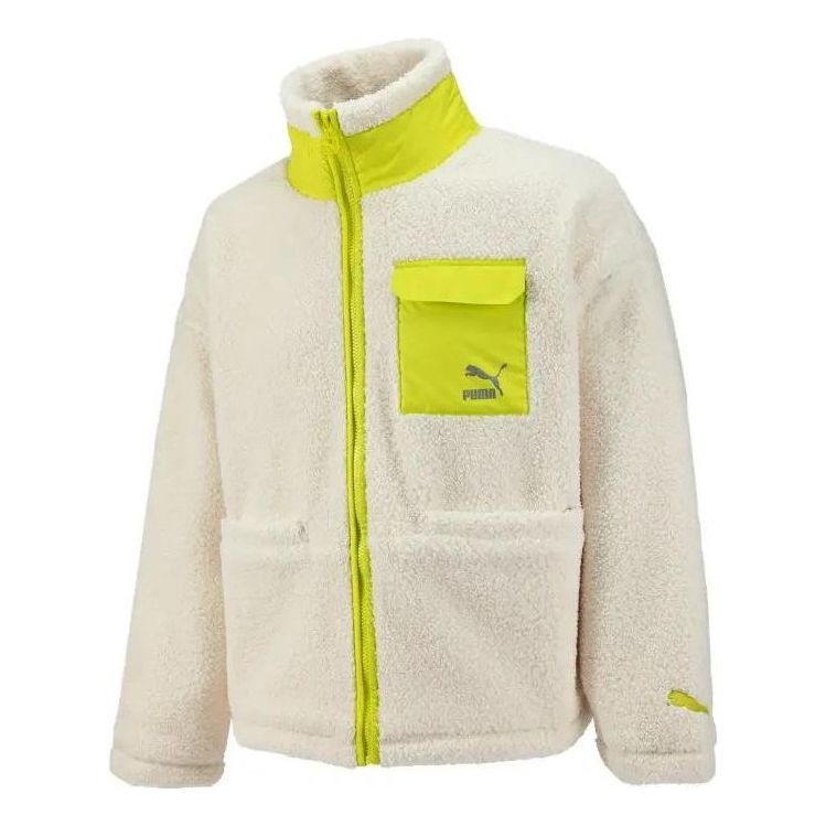 Sveter Puma Patch Pocket Sherpa Jacket Biela | 539570-93