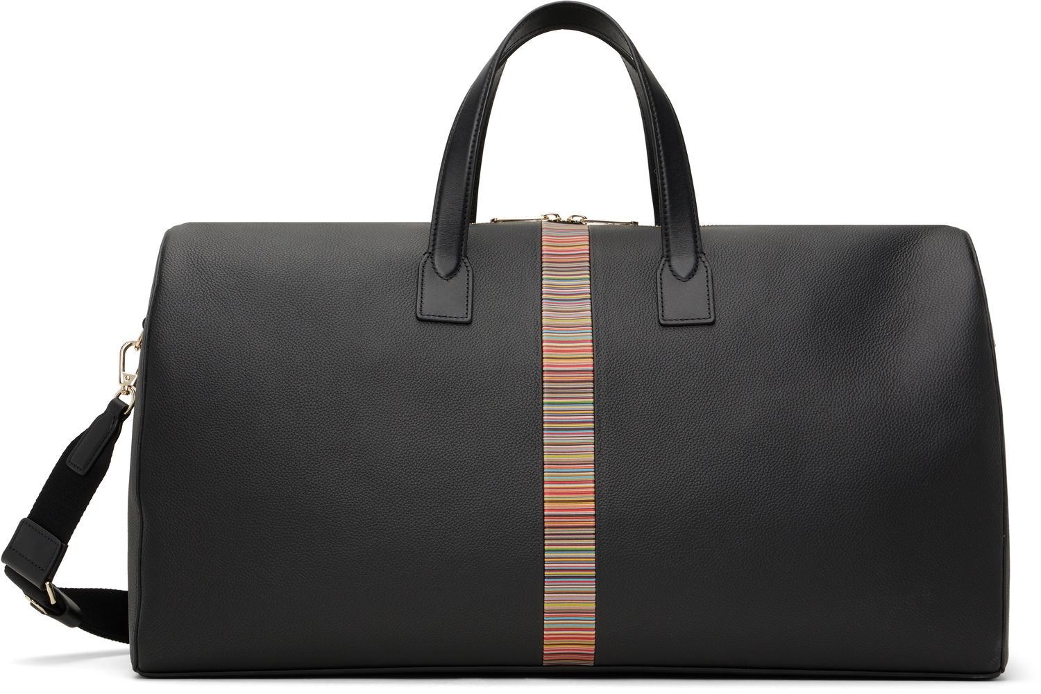Cestovná taška Paul Smith Paul Smith Leather Signature Stripe Trim Duffle Bag Čierna | M1A-8039-CMULTI-79, 0