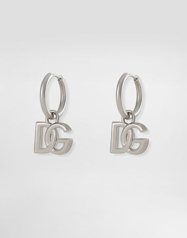 Náušnice Dolce & Gabbana Hoop Earrings With Dg Logo Pendants Metal Onesize Metalická | WEN5L3W111187655, 1