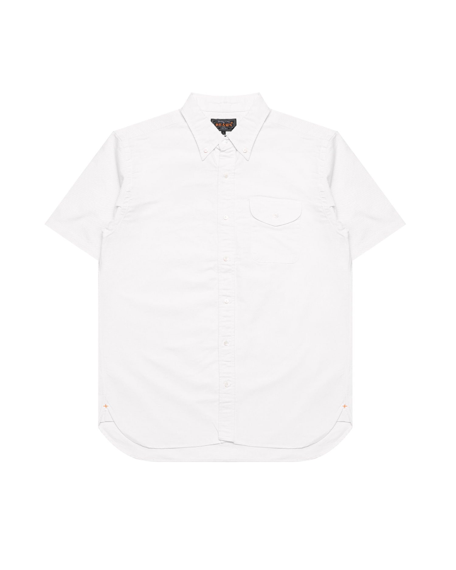 Košeľa BEAMS Beams Plus Button-Down Short Sleeve Oxford Shirt Biela | 38010032139-01, 0