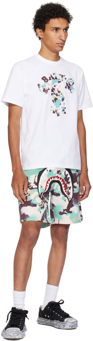 Tričko BAPE A Bathing Ape Map Camo College Milo Tee Biela | 002TEL301007M, 3