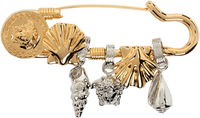 Versace Gold & Silver-Tone Icons De La Mer Safety Pin Brooch