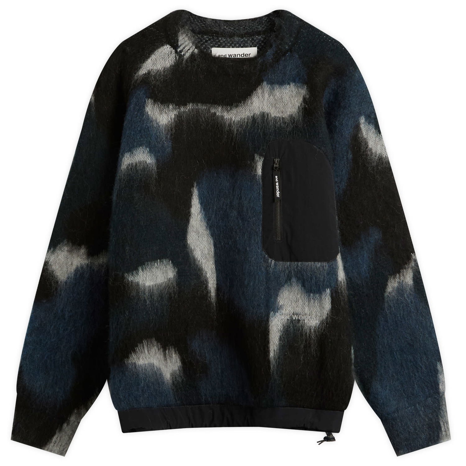 Sveter and wander Shaggy Knit Sweater with Pocket Modrá | 5745284064-404, 1
