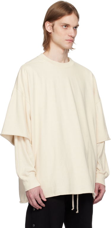 Mikina Rick Owens Rick Owens DRKSHDW Tommy Hustler Double Sleeve T-Shirt Béžová | DU01E3266 RIGRNN, 1