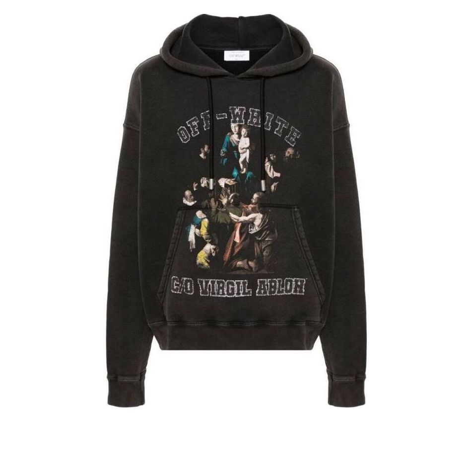 Mikina Off-White Mary Skate Graphic Print Hoodie Čierna | OMBB085S24FLE0091001, 0