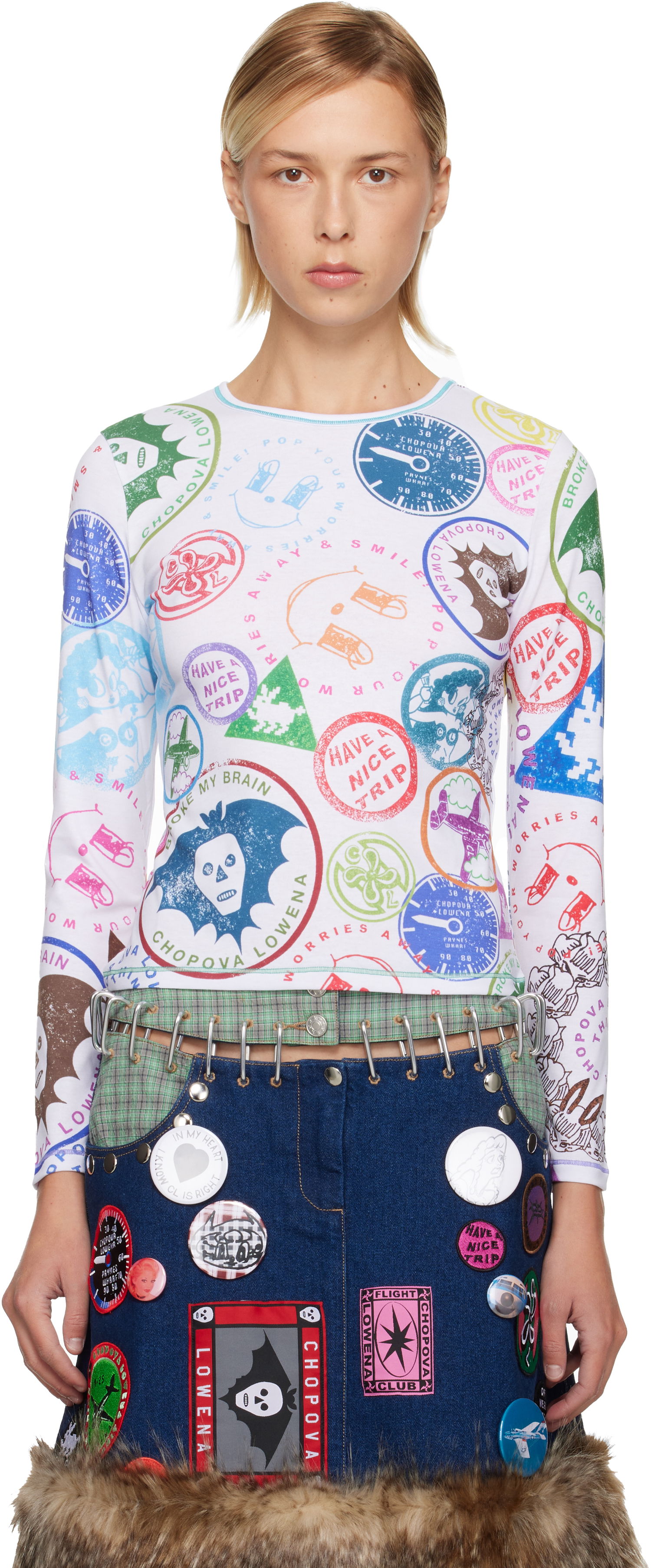 Dres Chopova Lowena Chopova Lowena Stamp It Fitted Jersey T-shirt Rôznofarebný | 2409, 0