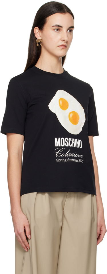 Tričko Moschino Moschino Eggs Print T-shirt Čierna | A070405411555, 1