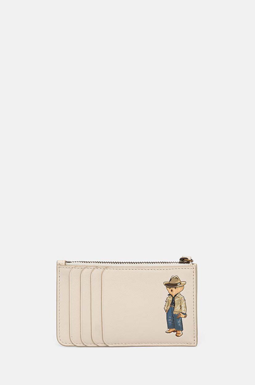 Peňaženka Polo by Ralph Lauren Leather Card Holder Béžová | 427943238