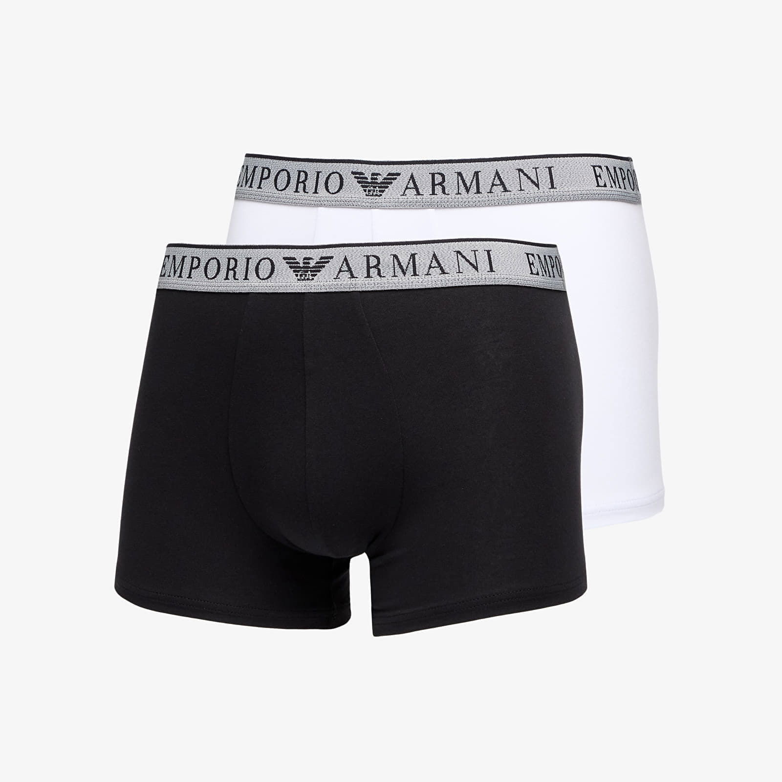 EA7 Men's Knit Trunk 2-Pack Nero/ Bianco M