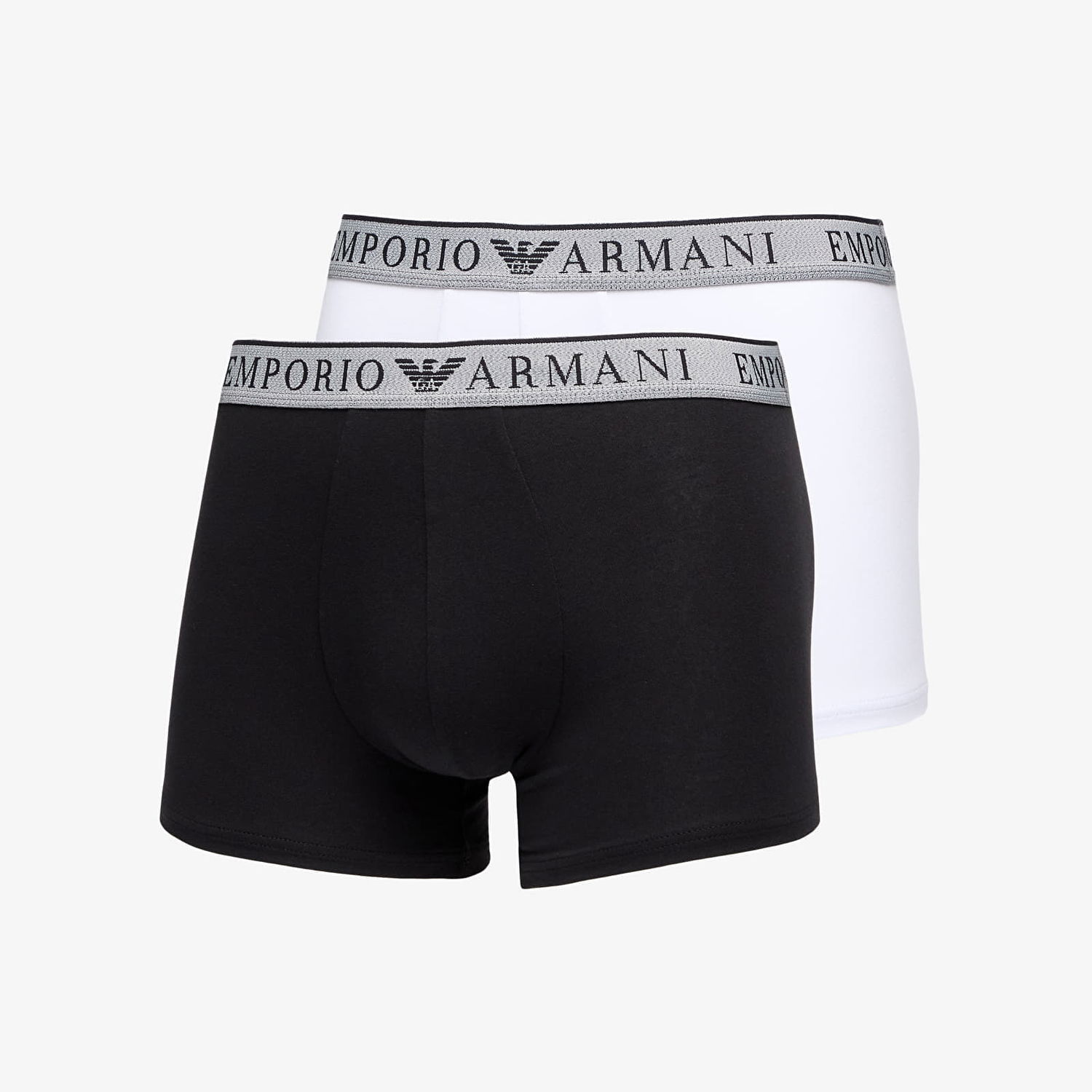 Boxerky Emporio Armani EA7 Men's Knit Trunk 2-Pack Nero/ Bianco M Čierna | 111769 4F720 10320, 0