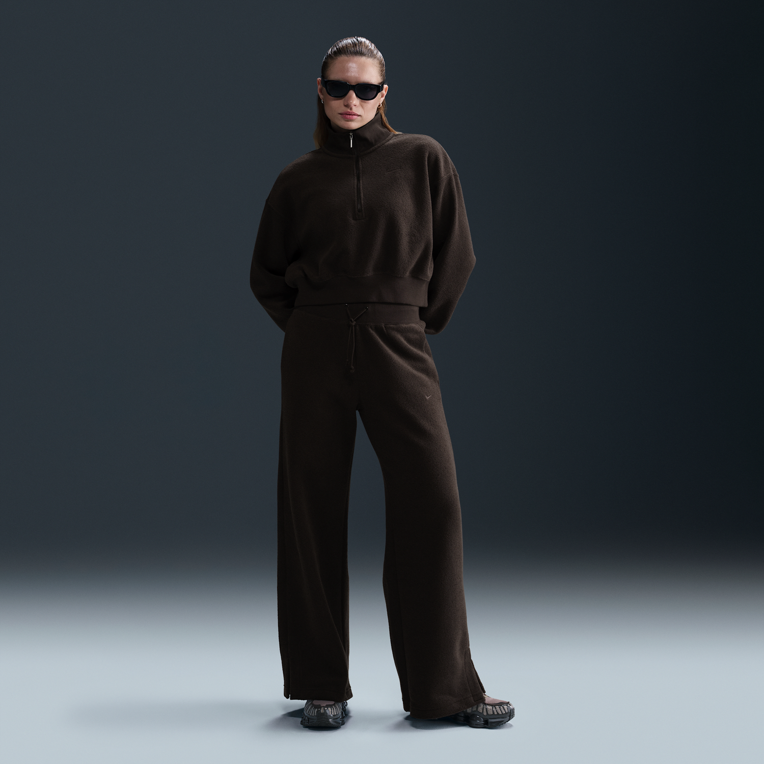 Mikina Nike Nike Sportswear Phoenix Plush High-Waisted Wide-Leg Fleece Pants Hnedá | FN3622-220, 0