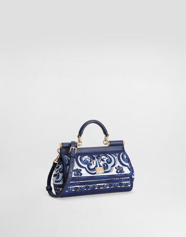 Kabelka Dolce & Gabbana Dolce & Gabbana Sicily Small Embroidered Handbag Modrá | BB7116BW050HA3OB, 2