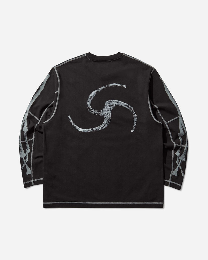 Tričko ROA Sticks Stitch Organic Longsleeve T-Shirt Čierna | RBMW0509JY51 BLK0001