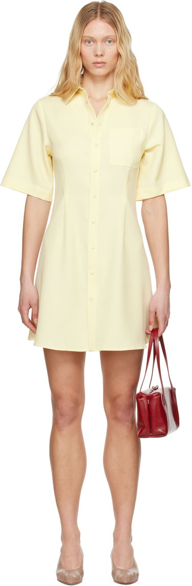 Šaty AMI AMI Paris Wool Short Sleeve Shirt Dress Žltá | FDR162.WV0068, 0