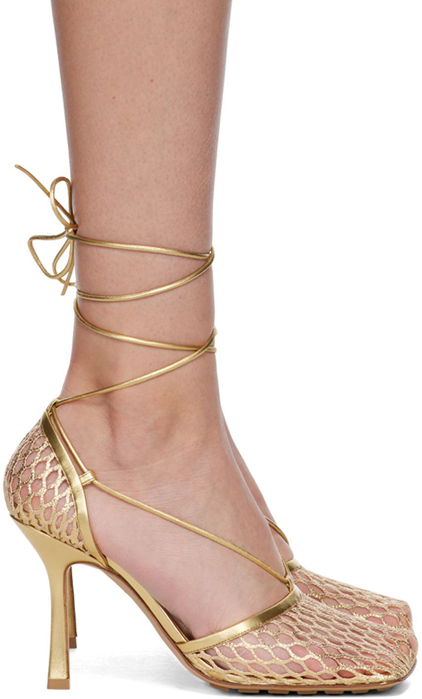 Stretch Lace-Up Sandal "Gold"