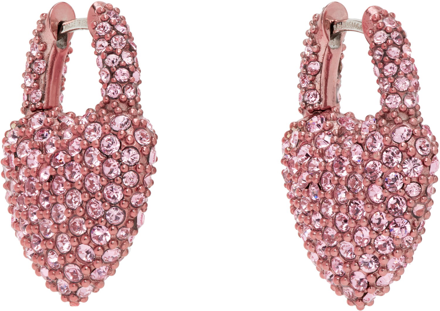 Náušnice Balenciaga Balenciaga Minnie Heart Crystal Earrings Ružová | 811879 TZ63V, 1