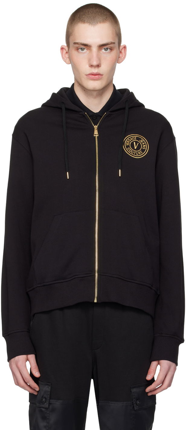 Couture Black V-Emblem Hoodie