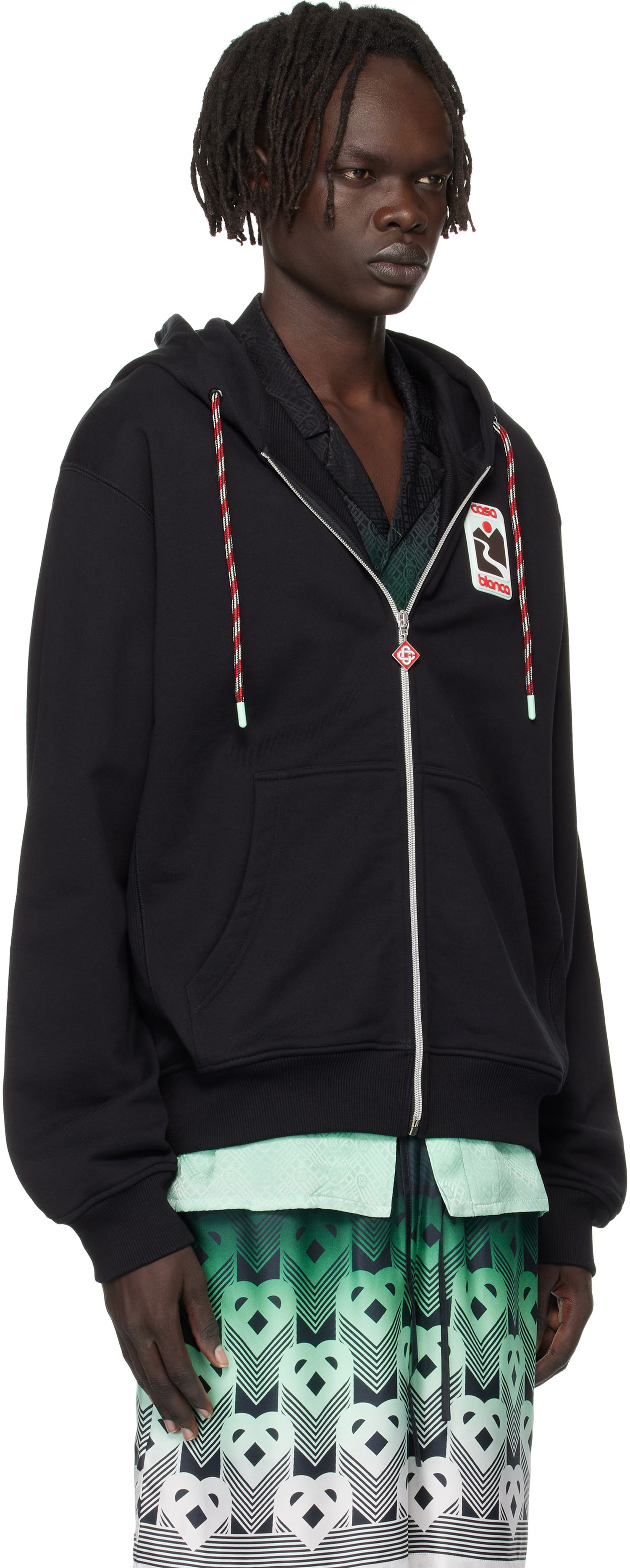 Mikina Casablanca Casablanca Sunset Valley Zip Hoodie Čierna | U-MPF25-JTP-150-01, 1