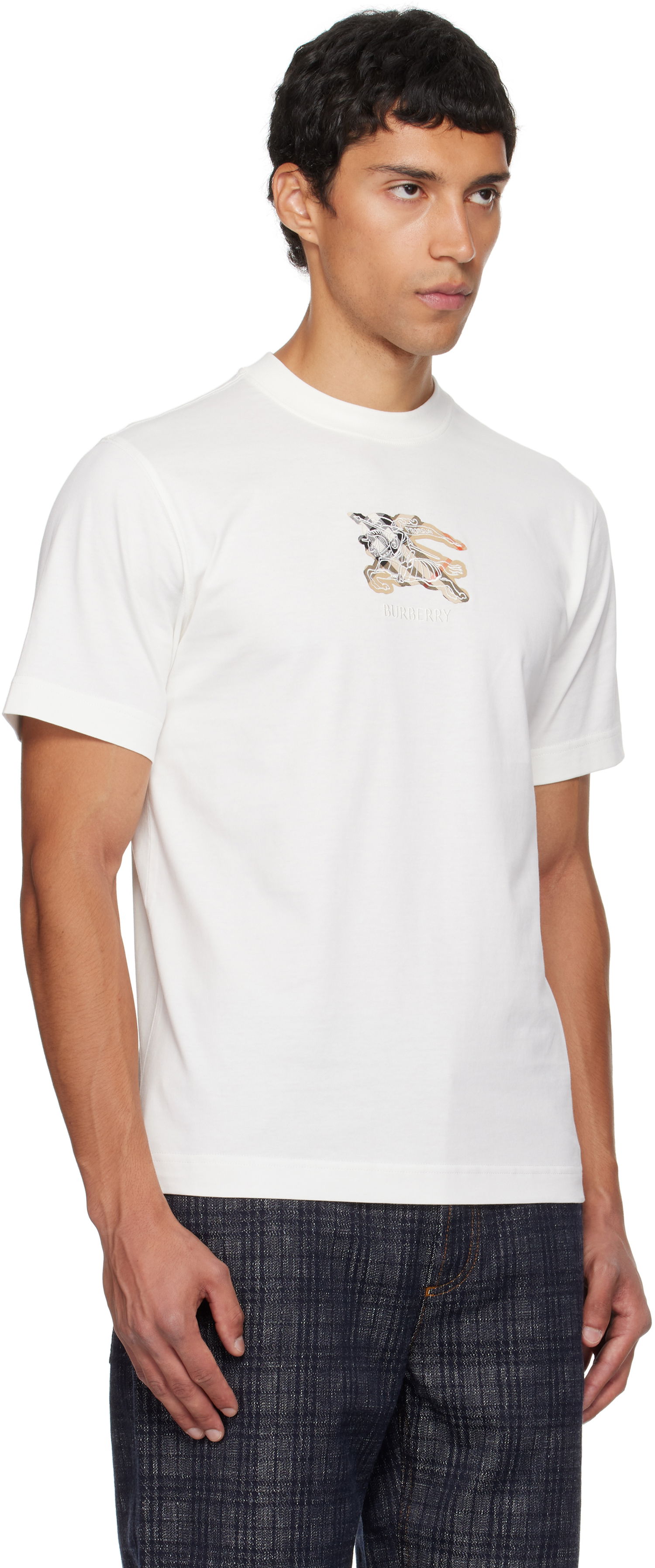 Tričko Burberry Burberry EKD Check Cotton T-Shirt Biela | 8116170, 1