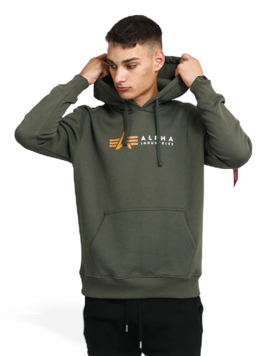 Mikina Alpha Industries Alpha Label Hoody Zelené | 118331 142