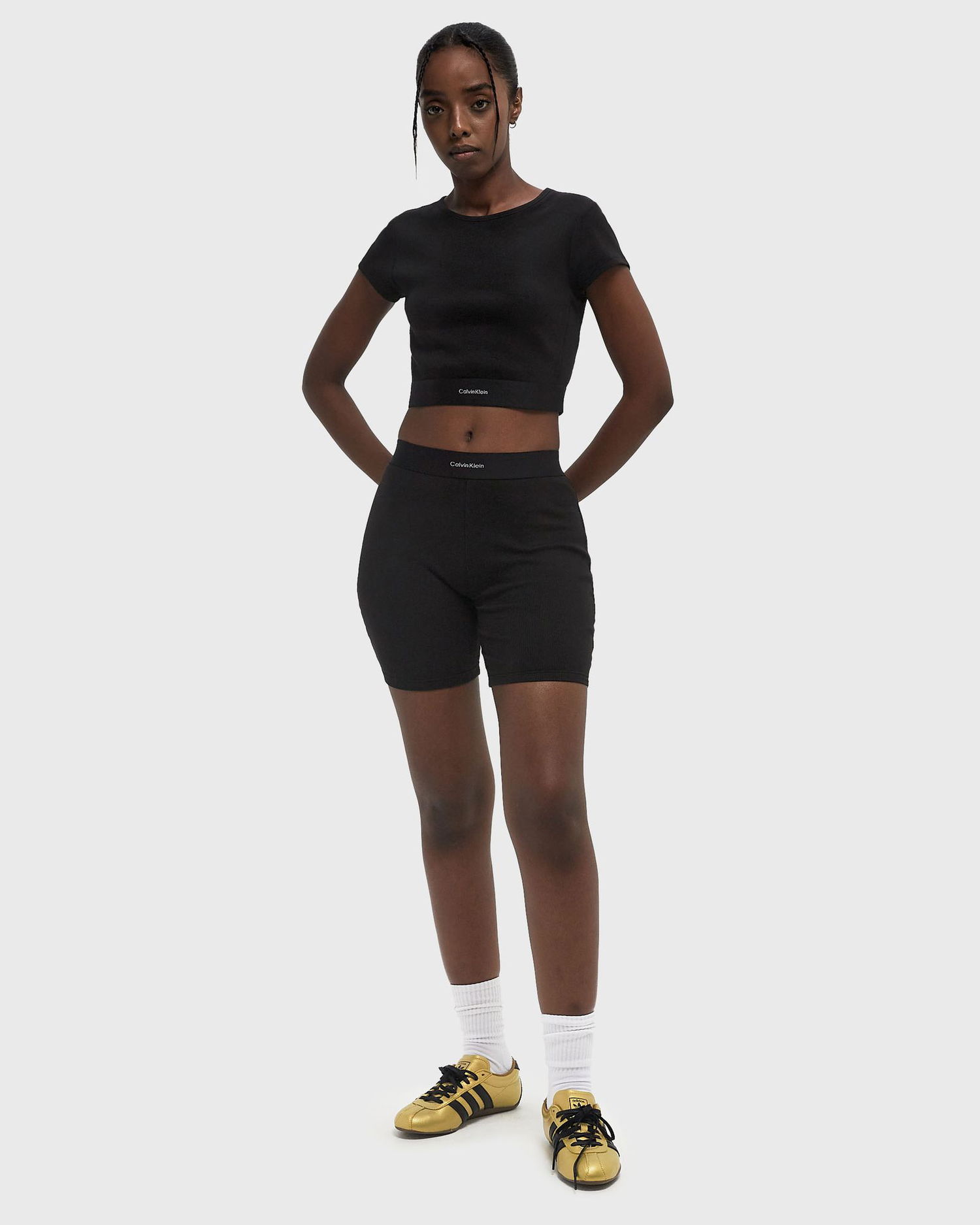 Šortky CALVIN KLEIN Calvin Klein Cotton Stretch Rib Bike Shorts Čierna | 000QS7216EUB1, 1