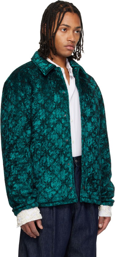 Bunda Dries Van Noten Dries Van Noten Crushed Velvet Jacket Zelené | 252-020575-2133, 1