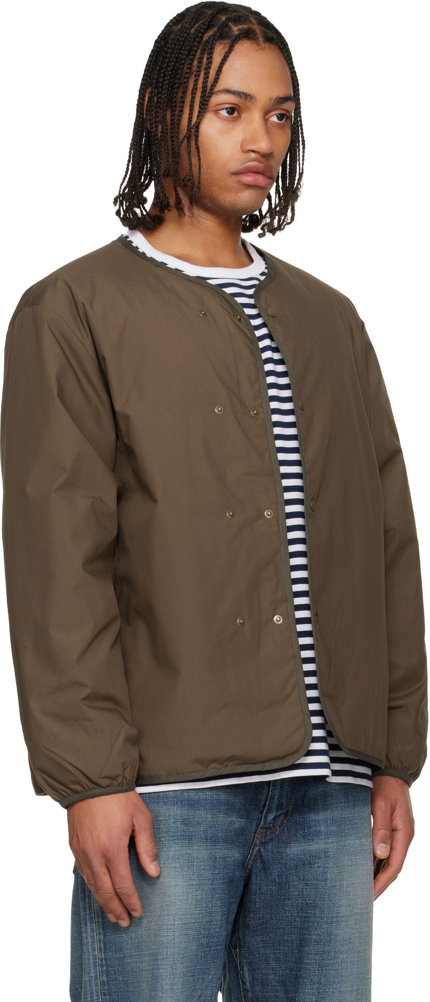 Prešívaná bunda NANAMICA Reversible Down Cardigan Hnedá | S25FA054U, 1