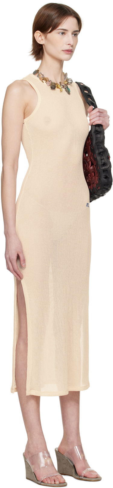 Šaty Eckhaus Latta Eckhaus Latta Spiral Midi Dress Béžová | 1201-EL-PS25-O -, 1