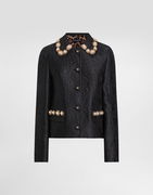 Dolce & Gabbana Peony Brocade Jacket with Embellished Collar and Cuffs